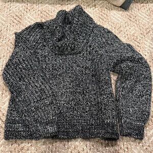 Kendall & Kylie Black and White Cowl Neck Sweater